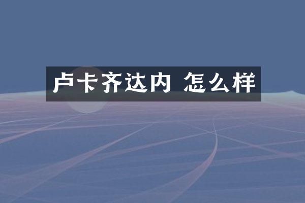 卢卡齐达内 怎么样