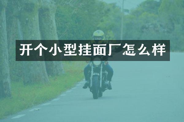 开个小型挂面厂怎么样