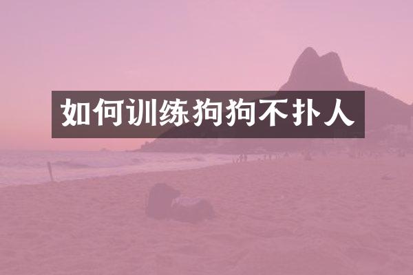 如何训练狗狗不扑人