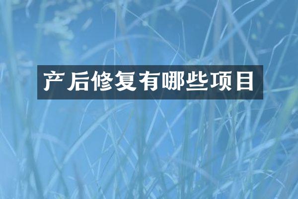 产后修复有哪些项目