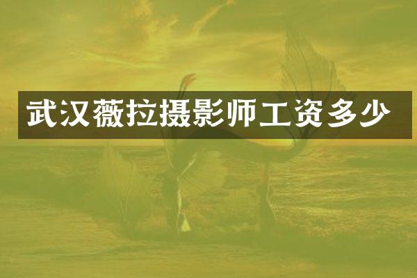 武汉薇拉摄影师工资多少