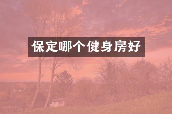 保定哪个健身房好