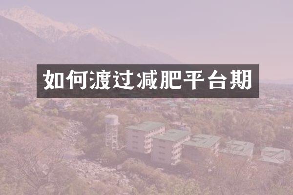 如何渡过减肥平台期