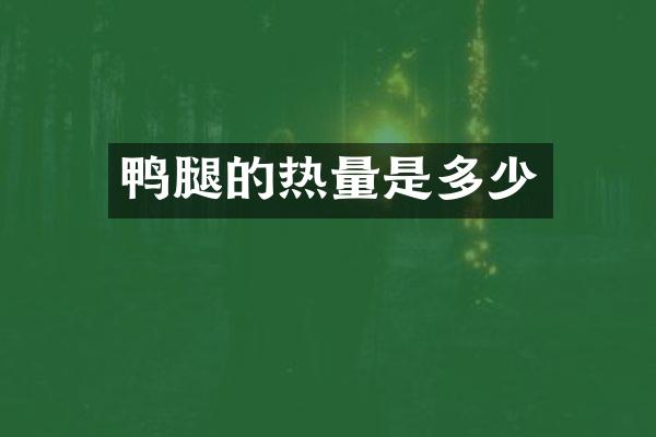 鸭腿的热量是多少