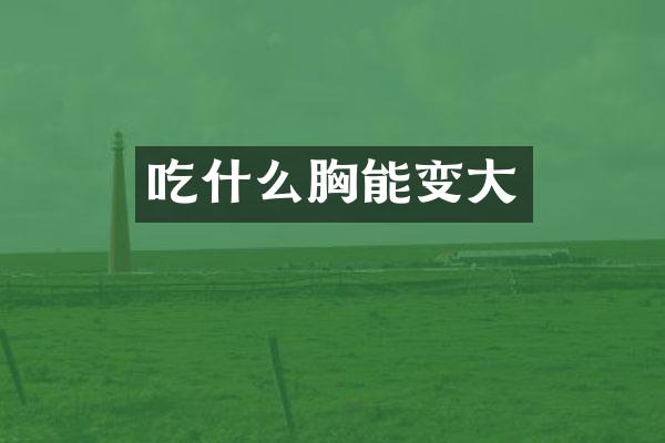 吃什么胸能变大