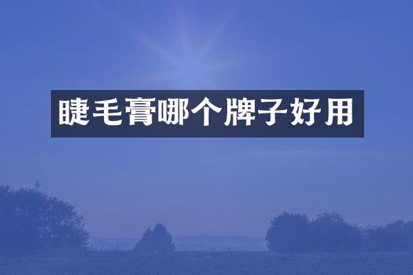 睫毛膏哪个牌子好用