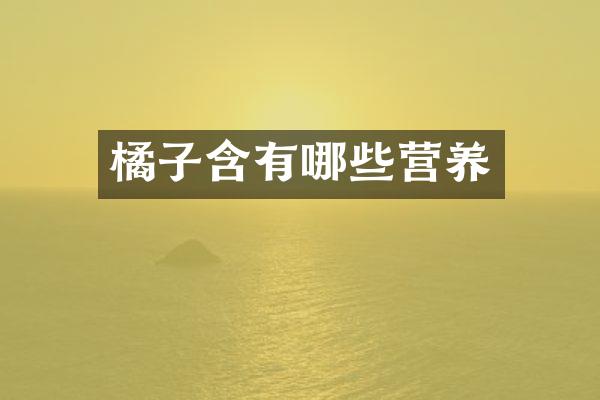 橘子含有哪些营养