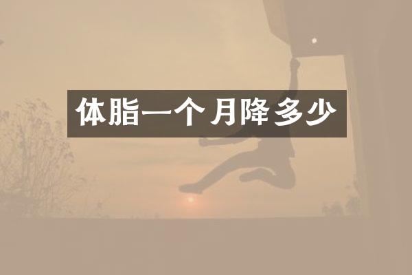 体脂一个月降多少