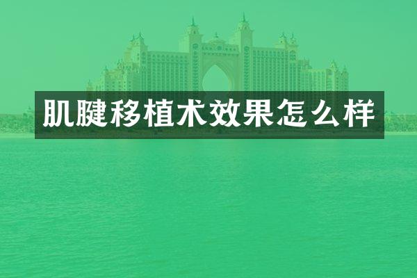 肌腱移植术效果怎么样