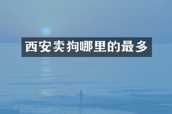 西安卖狗哪里的最多