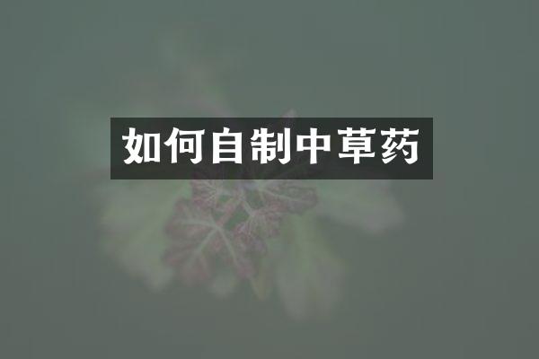 如何自制中草药