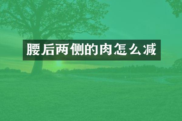 腰后两侧的肉怎么减