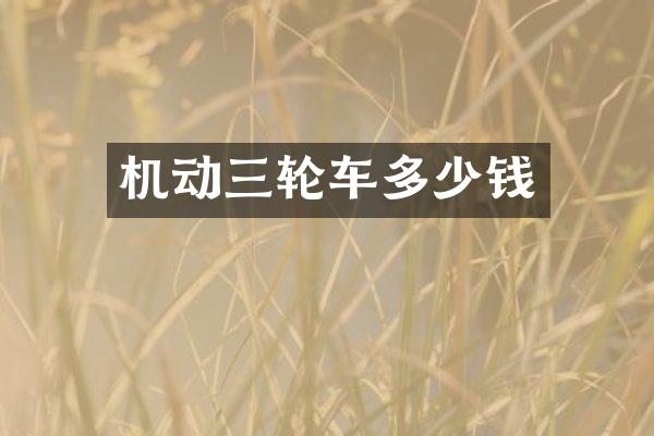 机动三轮车多少钱