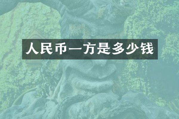 一方是多少钱