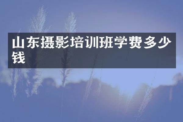 山东摄影培训班学费多少钱