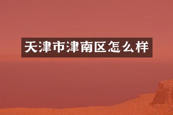 天津市津南区怎么样