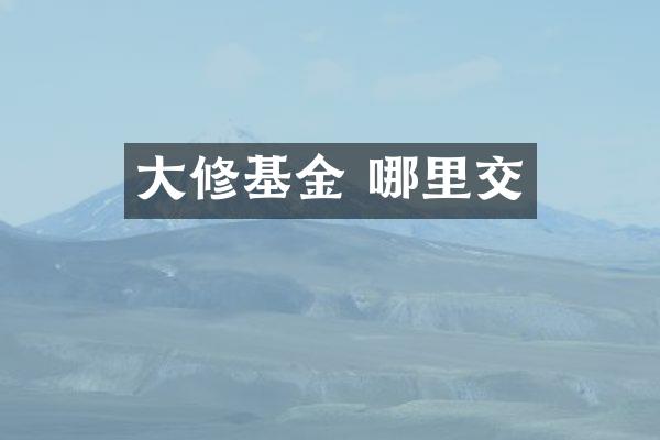 大修基金 哪里交