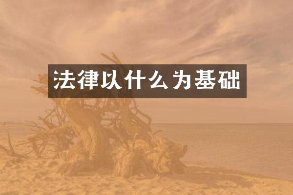 法律以什么为基础