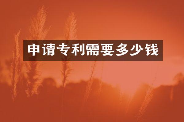 申请专利需要多少钱