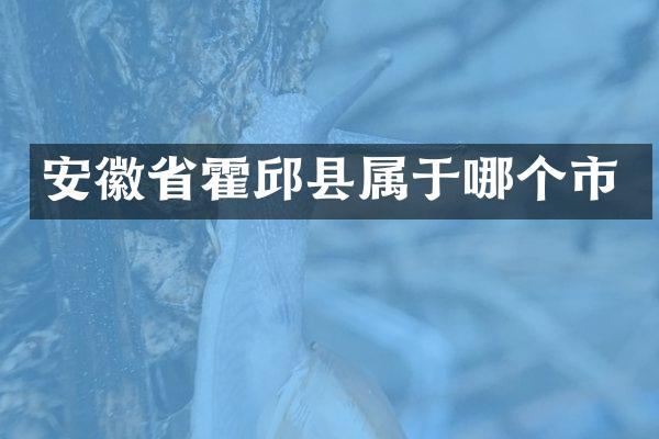 安徽省霍邱县属于哪个市
