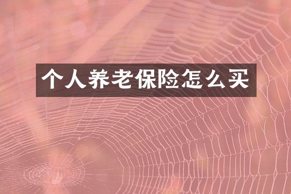 个人养老保险怎么买