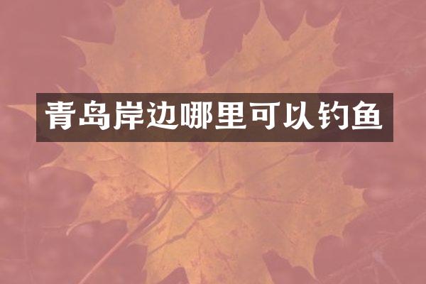 青岛岸边哪里可以钓鱼