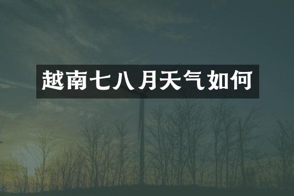 越南七八月天气如何