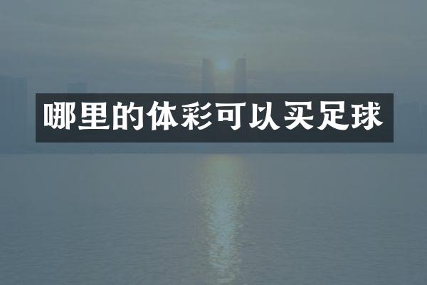 哪里的体彩可以买足球