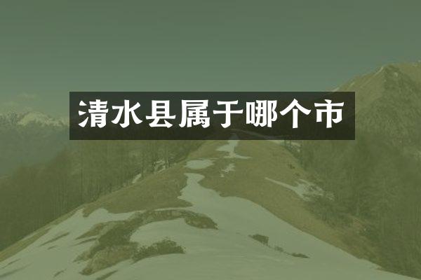 清水县属于哪个市