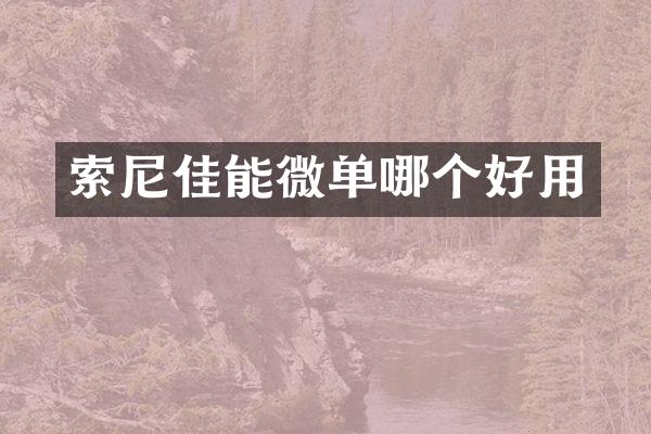 索尼佳能微单哪个好用