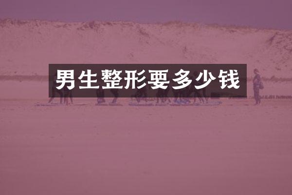男生整形要多少钱