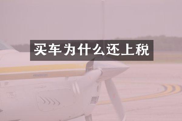 买车为什么还上税