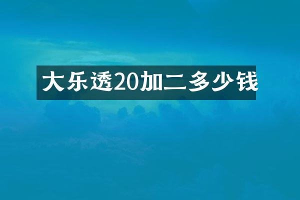 大20加二多少钱