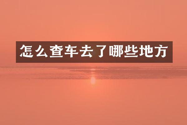 怎么查车去了哪些地方