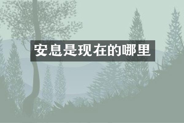 安息是现在的哪里