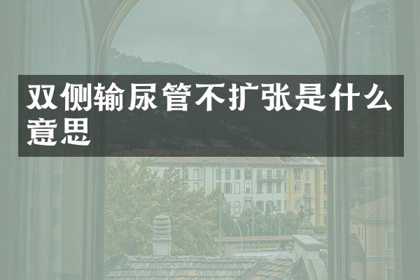 双侧输尿管不扩张是什么意思