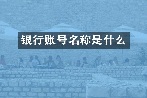 银行账号名称是什么