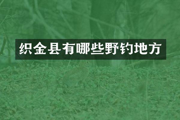 织金县有哪些野钓地方
