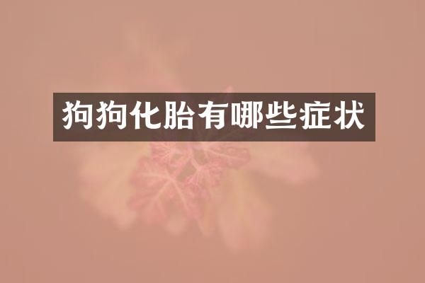 狗狗化胎有哪些症状
