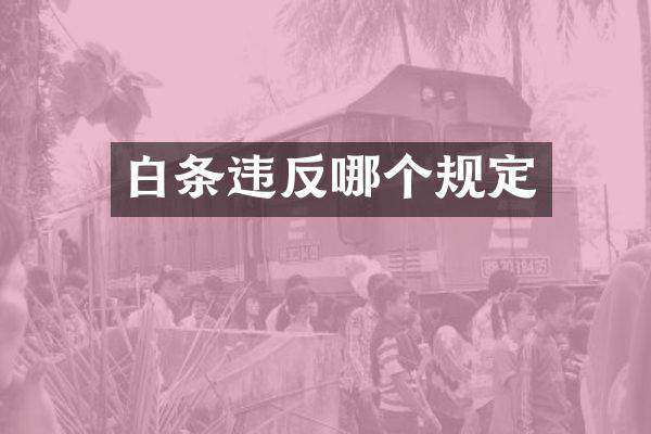 白条违反哪个规定