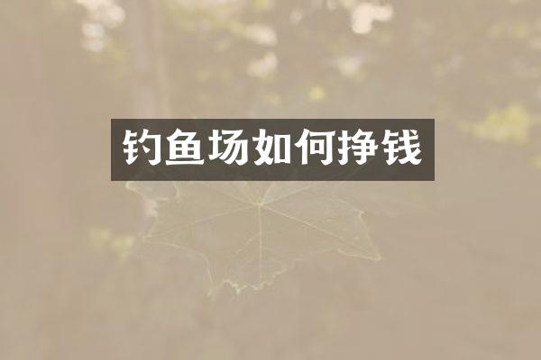 钓鱼场如何挣钱