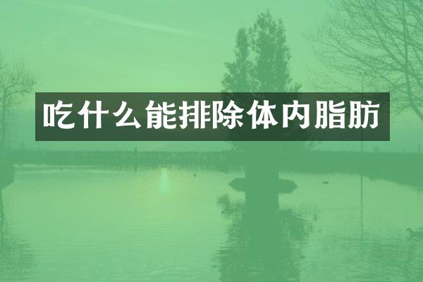 吃什么能排除体内脂肪