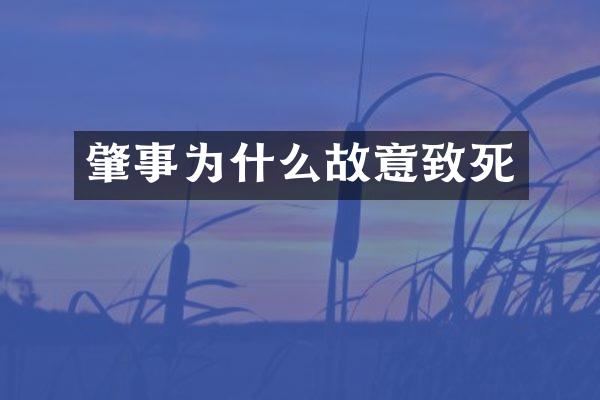 肇事为什么故意致死
