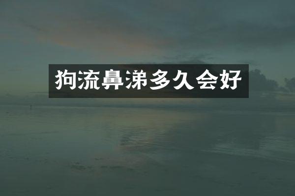 狗流鼻涕多久会好