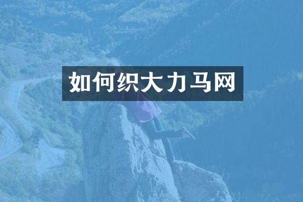 如何织大力马网