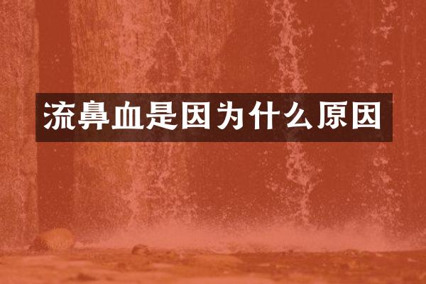 流鼻血是因为什么原因