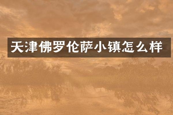 天津佛罗伦萨小镇怎么样
