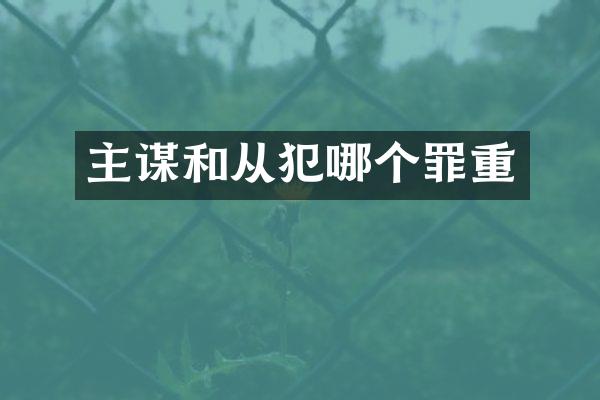 主谋和从犯哪个罪重