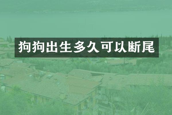 狗狗出生多久可以断尾