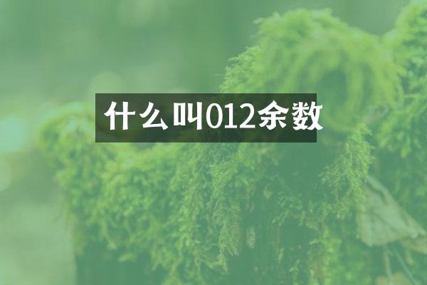 什么叫012余数